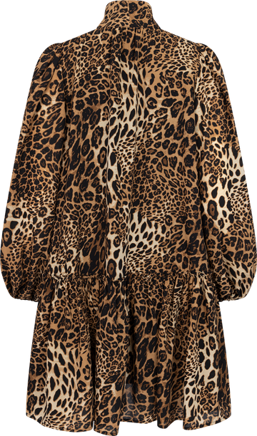 Jofrid Bow Mini Dress - Leopard