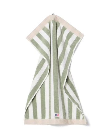 Block Striped Towel 30X50 - Vintage Green/White/Moonbeam