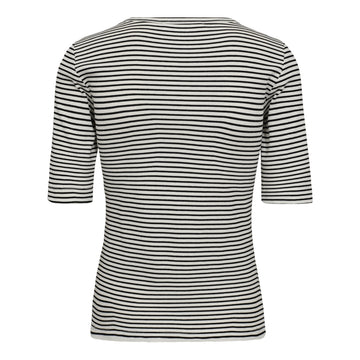 Saracc Stripe Rib Tee - Whiteblack