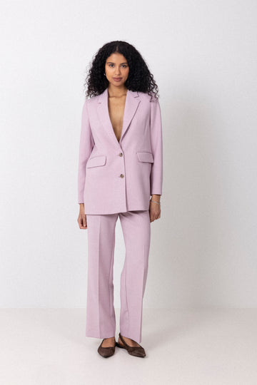 Rita Ls Relaxed Blazer Mel Noos - Bleached Mauve Melange