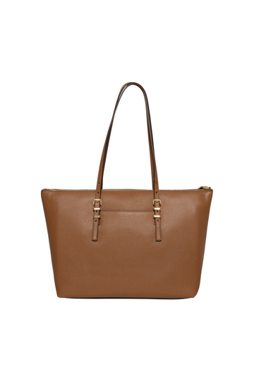 Quinn Large Pebbled Leather Tote Bag - Luggage
