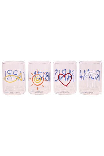 Jet Set Glassware Set Of 4 - Clear