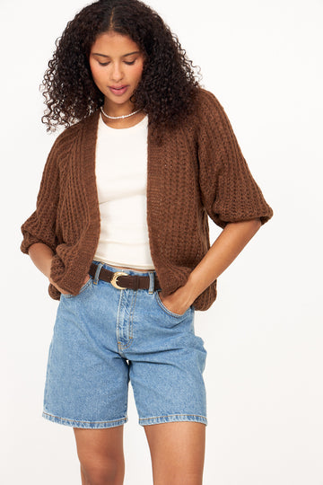 Joseph Knit Cardigan - Chocolate Melange