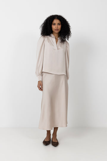 Rosslyn Heavy Sateen Blouse - Champagne