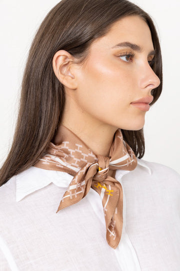 Isadora Silk Scarf Small - Mocha Mousse