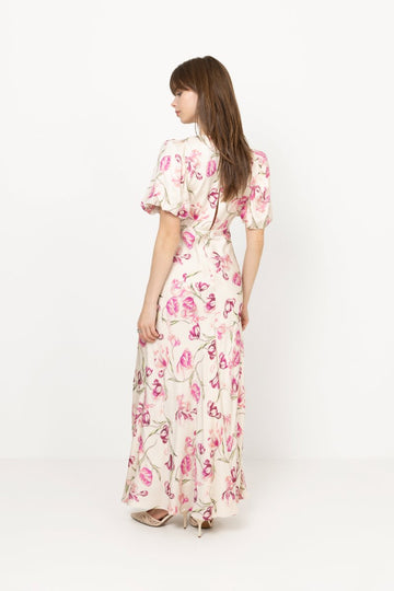 Freja Pouf Sleeve Maxi Dress - Tulip Pink
