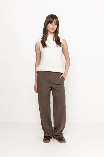 Rita Mw Wide Pant - Chocolate Chip Melange