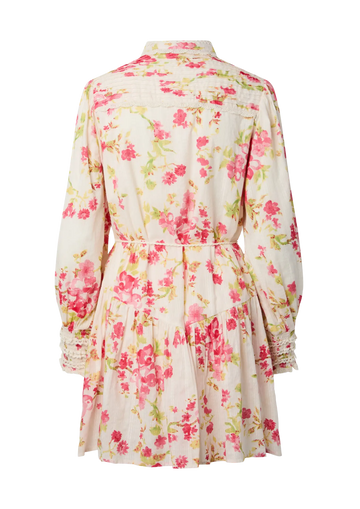Yassomelli Ls Shirt Dress - Birch Red Flower
