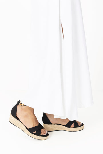 Azra Espadrille Wedge - Black