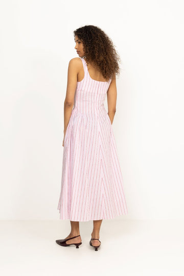 Marcella Midi Dress - Fiori Stripe Palazzo