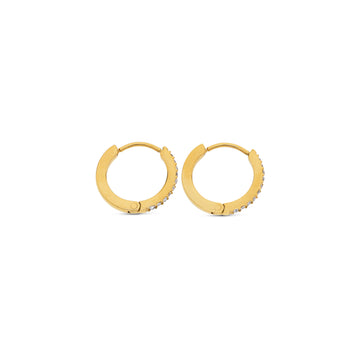 Nilea Crystal Hoop Earrings - Gold