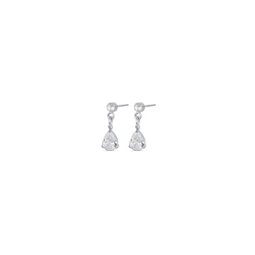 Roslyn Crystal Stud Earrings - Silver