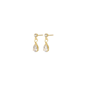 Roslyn Crystal Stud Earrings - Gold