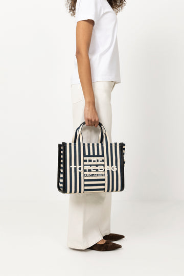 The Stripe Canvas Medium Tote - Blue Sea Multi
