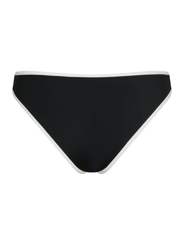 Jovita Solid Contrast Bikini Brief - Black/White