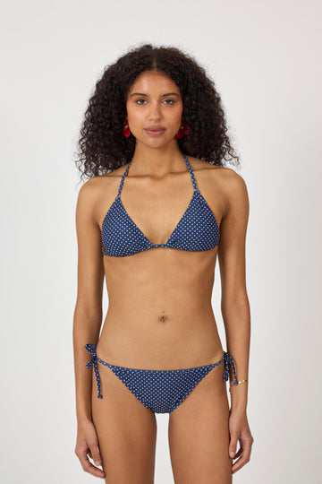 Polka Dot Baila Bikini Tanga - Navy Blue
