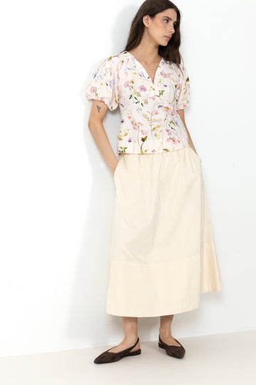Irina Flower Blouse - Off White