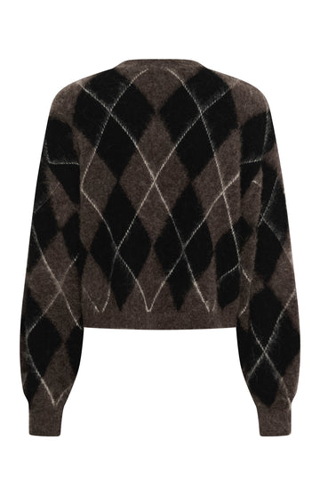 Gzsida Multi Cardigan - Black/Chestnut/Ivory