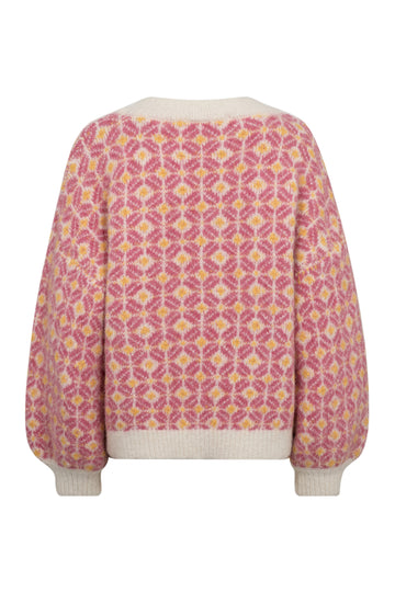 Stavanger Knit Pullover - Off White/Pink
