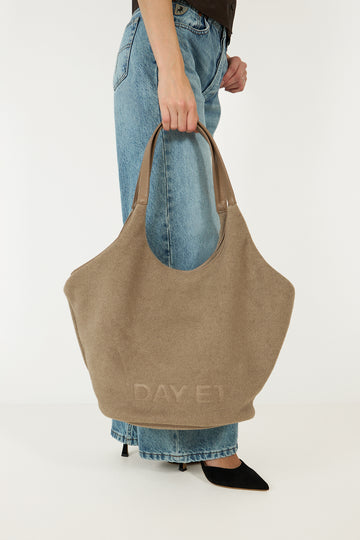Day Woolen Shoulder Bag - Chocolate Chip