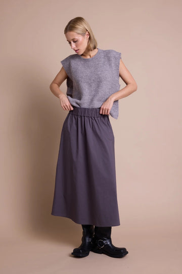 Skirt Solid - Brown