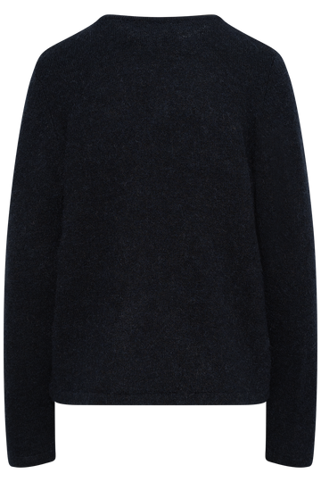 Lulu New Ls Knit O-Neck - Dark Sapphire Melange