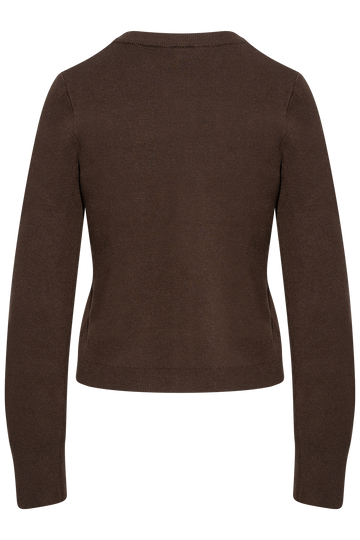 Yaselena Ls Knit Cardigan S. Noos - Coffee Bean Melange