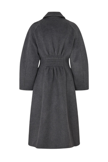 Elastic Waist Raglan Long Coat - Graphite