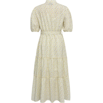 Kate Short Sleeve Long Dress - Pale Yellow