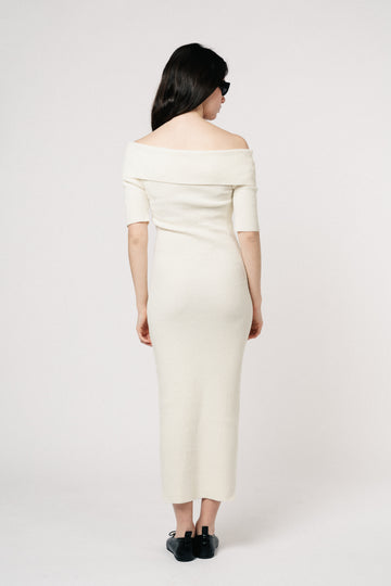 Iris Knit Dress - Creme