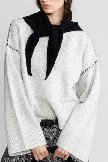Victoria Wool Cashmere Scarf - Black