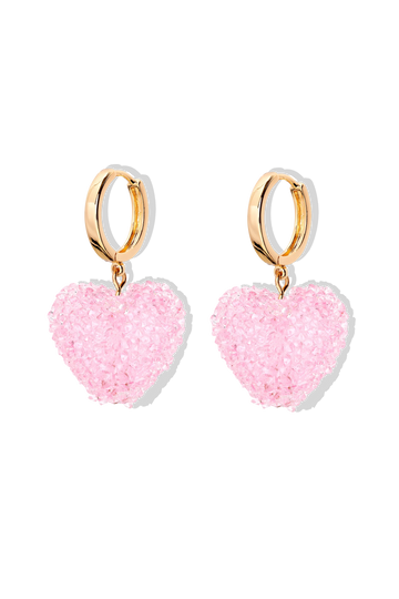 Jelly Heart Hoops - Baby Pink