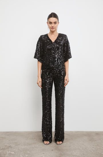 Tony Sequin Top - Black