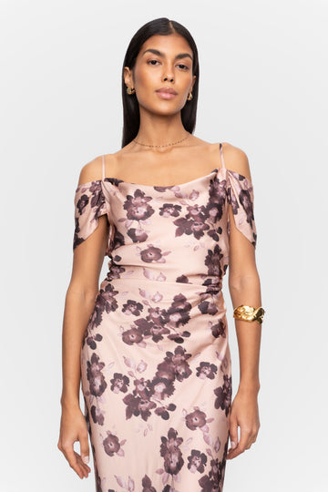 Lyra Dress - Terracotta Floral Print
