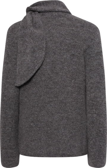 Lulu Ls Bow Knit - Medium Grey Melange