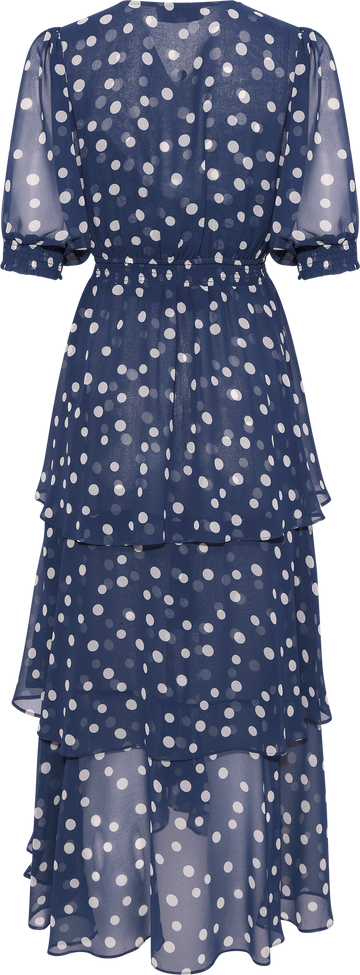 Kiera Dress W Tiered Skirt - Navy