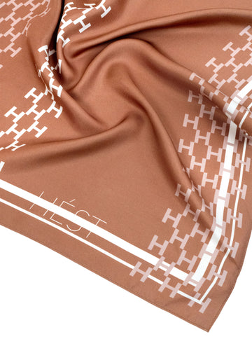 Isadora Silk Scarf Small - Mocha Mousse