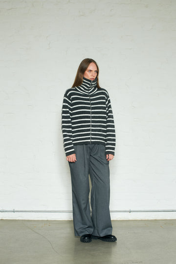 James Stripe - Dk Grey/Offwhite