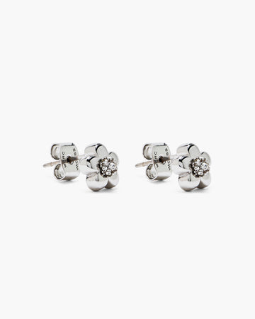 Daisy Micro Earrings - Silver/Crystal