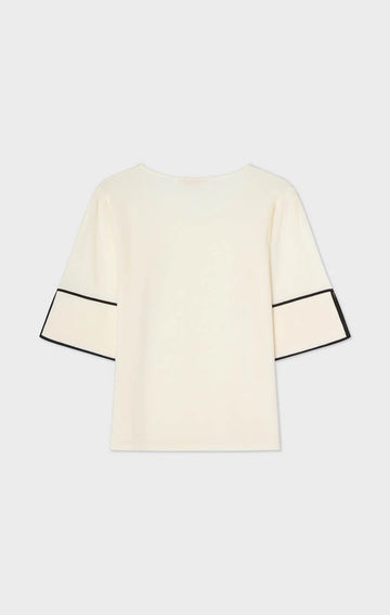 Malia Contast Top - Ecru/Black