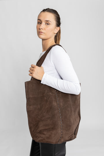 Suede Danita Bag - Hot Fudge Brown