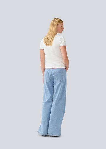 Isolde Solid Pants - Light Blue Wash