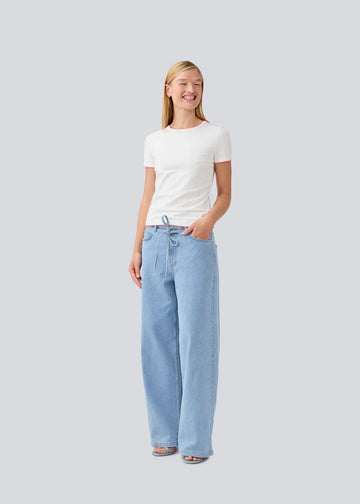 Isolde Solid Pants - Light Blue Wash