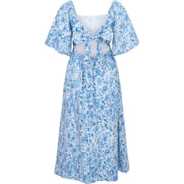 Eva Linen Midi Dress - Blue Glaze