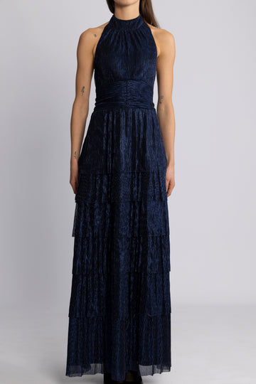 Ingalu Plisse Dress - Navy