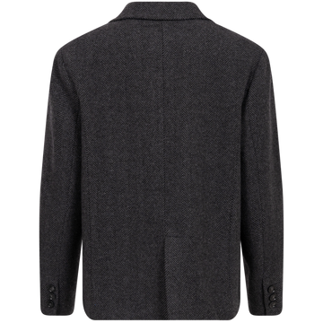 Mya Herringbone Blazer - Black