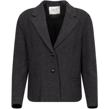 Mya Herringbone Blazer - Black