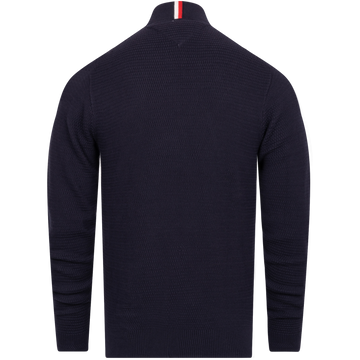 Interlaced Structure Zip Mock - Desert Sky