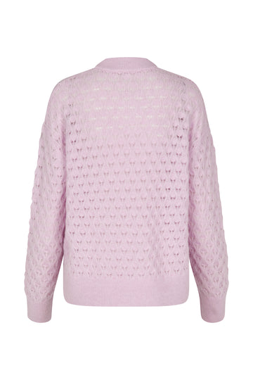 Saanour Pointelle Sweater - Lilac Snow