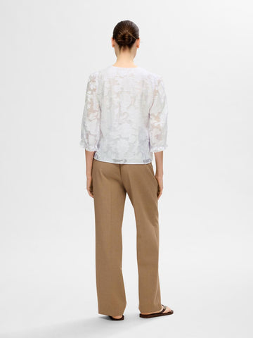 Cathi-Sadie 3/4 Top FF - Bright White